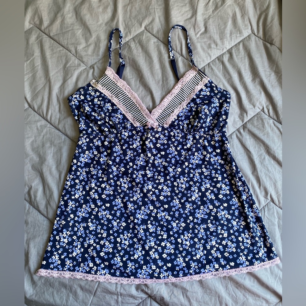 Floral Navy night chemise